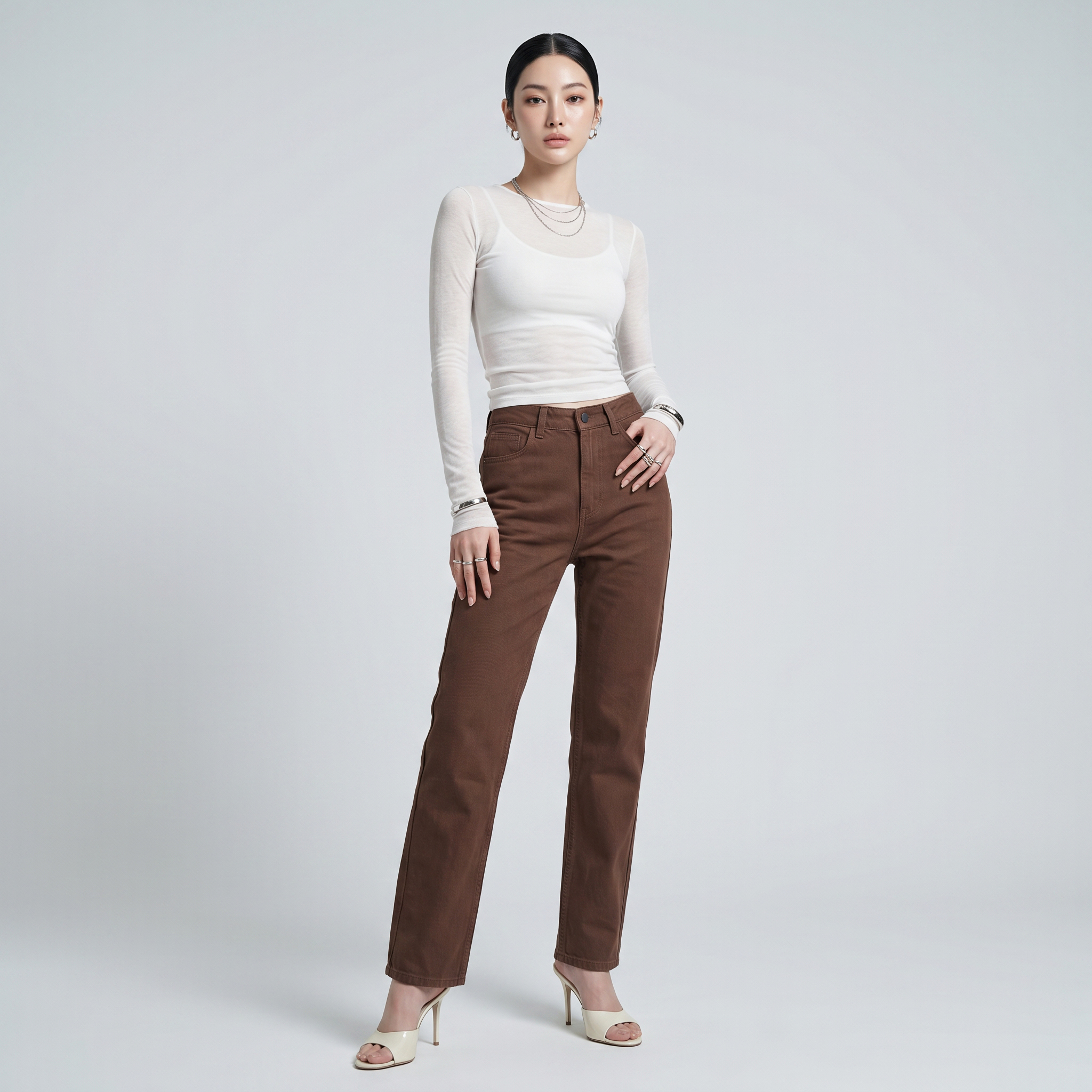 Quần Jean Nữ Ống Suông LOREN PT11139