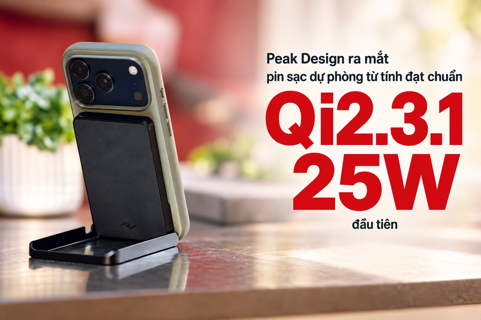 Peak Design ra mắt pin sạc dự phòng từ tính đạt chuẩn Qi2.3.1 25W đầu tiên