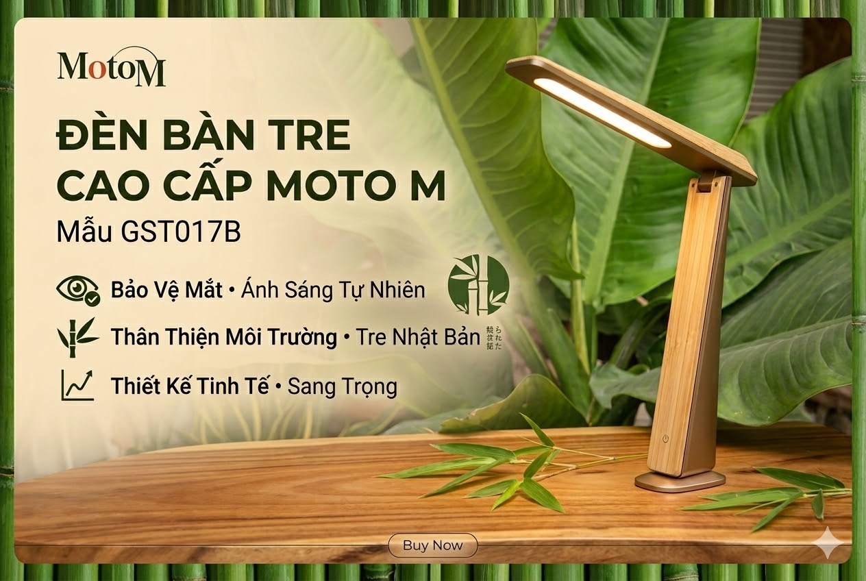 Review Đèn Bàn Tre Decor MotoM GST017B