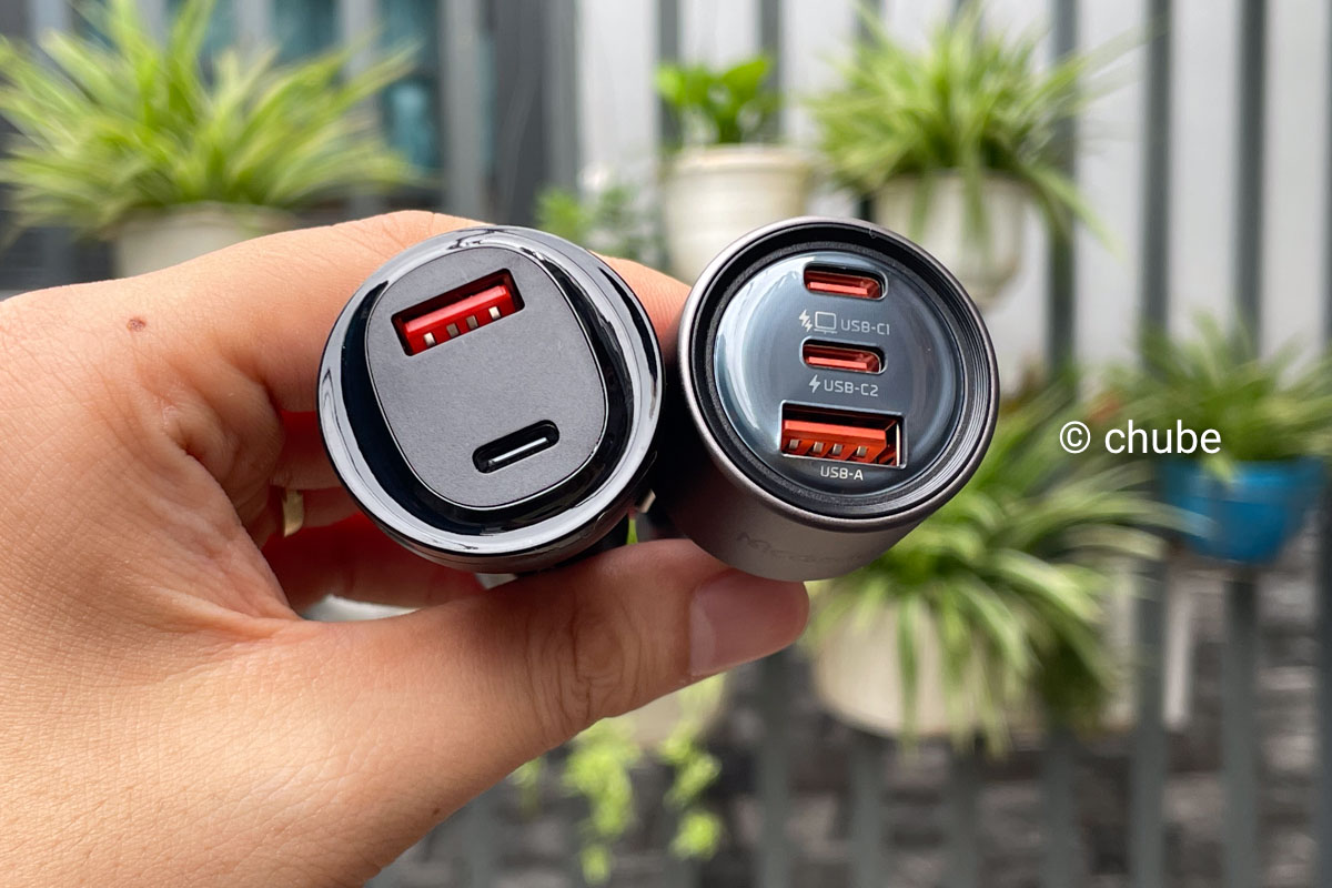 So sánh tẩu sạc ô tô Mcdodo 90W và 95W cho iPhone MacBook