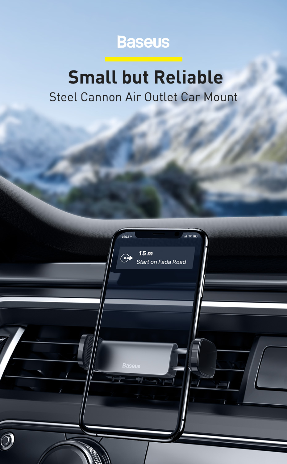 chube Bộ đế giữ điện thoại ô tô Baseus Steel Cannon Air Outlet