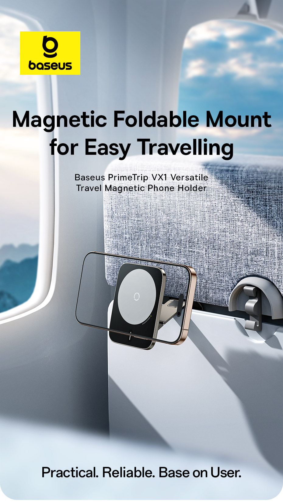 chube Giá đỡ điện thoại từ tính Baseus PrimeTrip VX1 gắn taplo