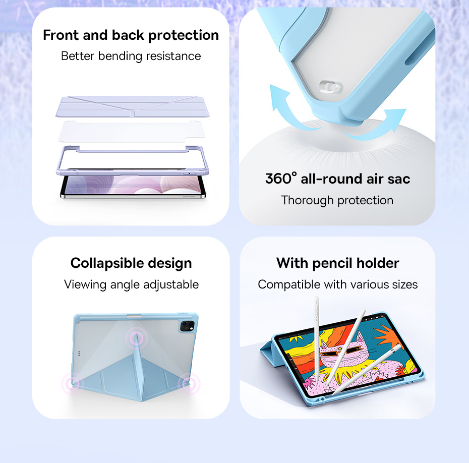 Mặt lưng trong suốt của bao da iPad Baseus Minimalist chube.vn