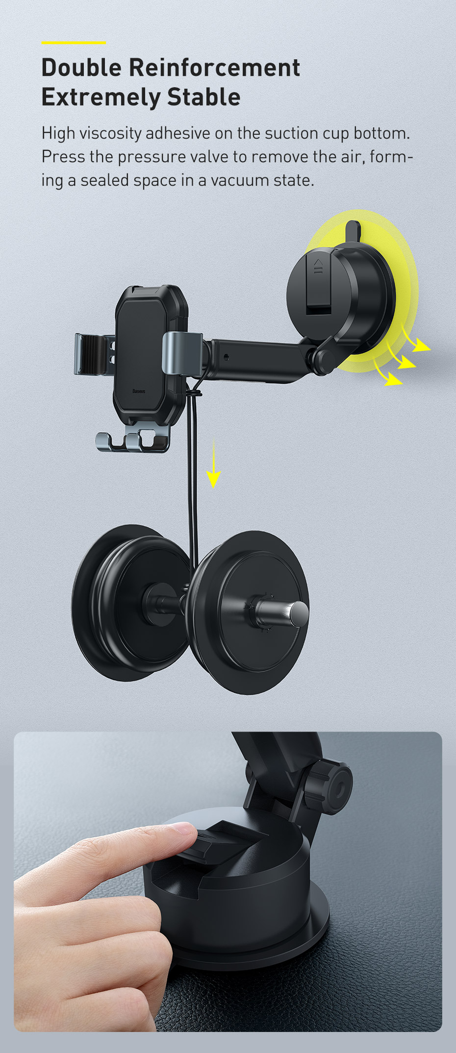 Giá đỡ điện thoại Baseus Tank Gravity Car Mount - Góc nhìn linh hoạt