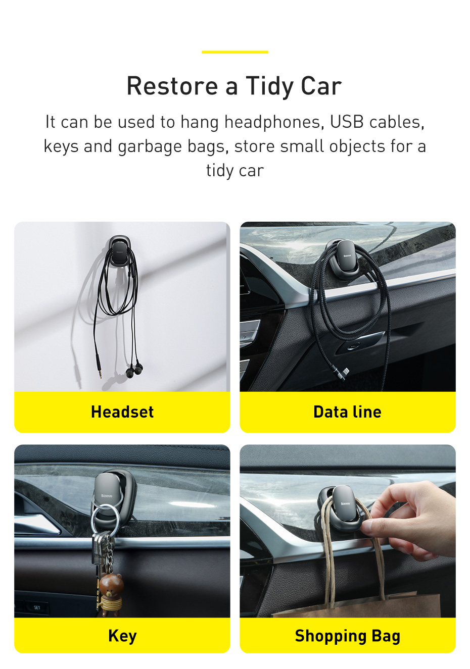 chube Miếng dán móc treo đa năng Baseus Beetle Vehicle Hook
