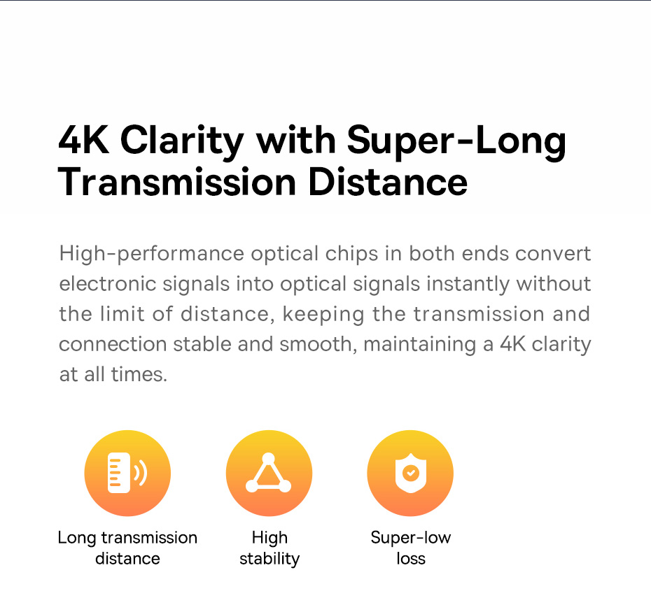 chube Cáp HDMI to HDMI sợi quang chuyên dụng Baseus High Definition Series Optic Fiber 4K/60Hz