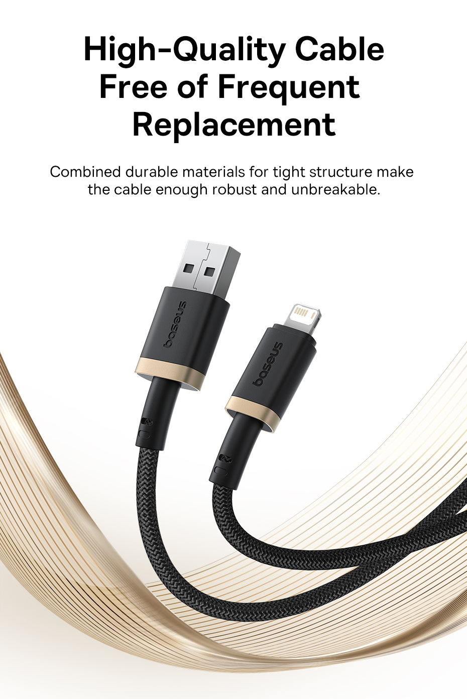 chube Cáp Sạc Nhanh Baseus Dura Series USB to Lightning 2.4A (480Mbps)