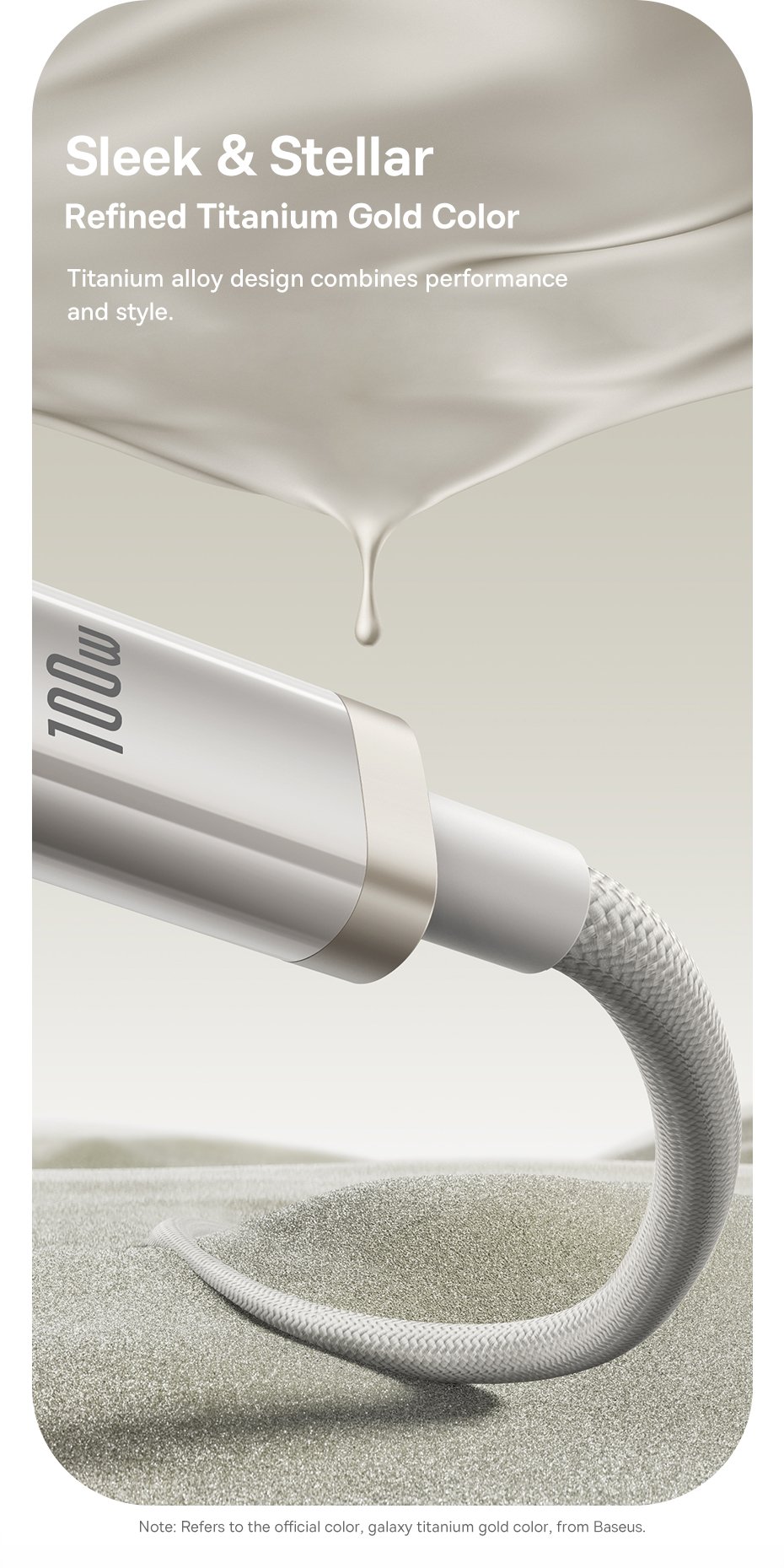 chube Cáp Sạc Nhanh USB to C Baseus Titanium Alloy 100W