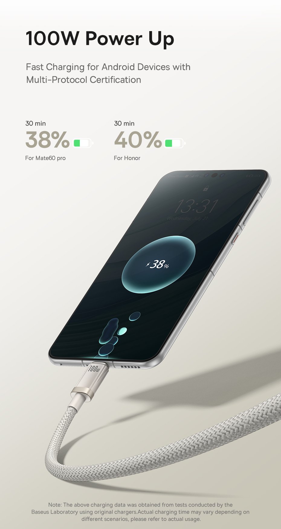 chube Cáp Sạc Nhanh USB to C Baseus Titanium Alloy 100W