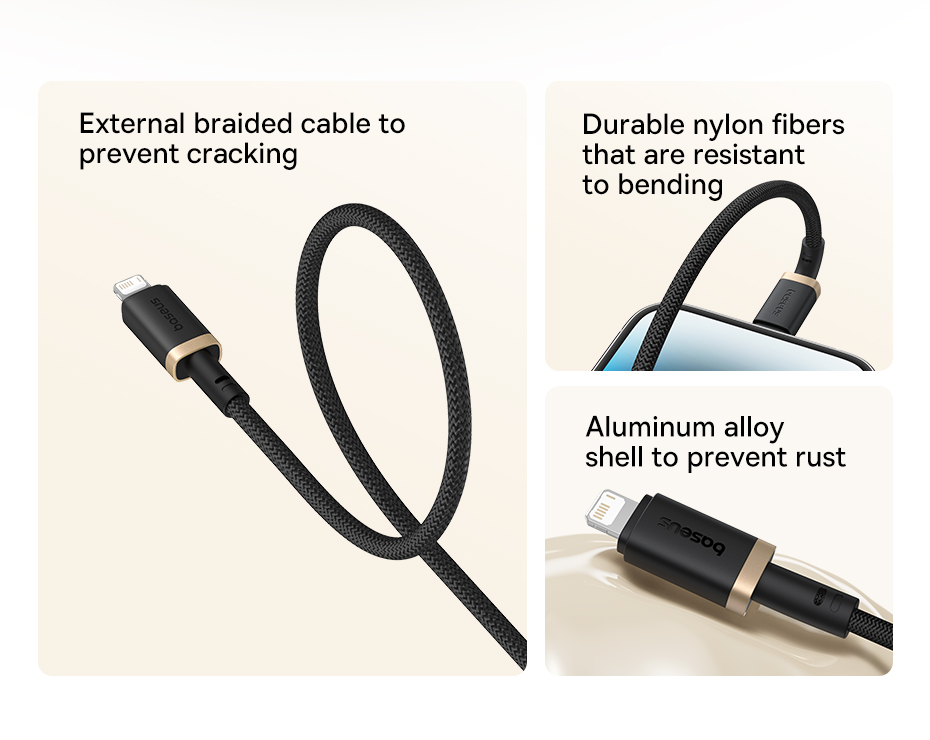 chube Cáp Sạc Nhanh Baseus Dura Series USB to Lightning 2.4A (480Mbps)