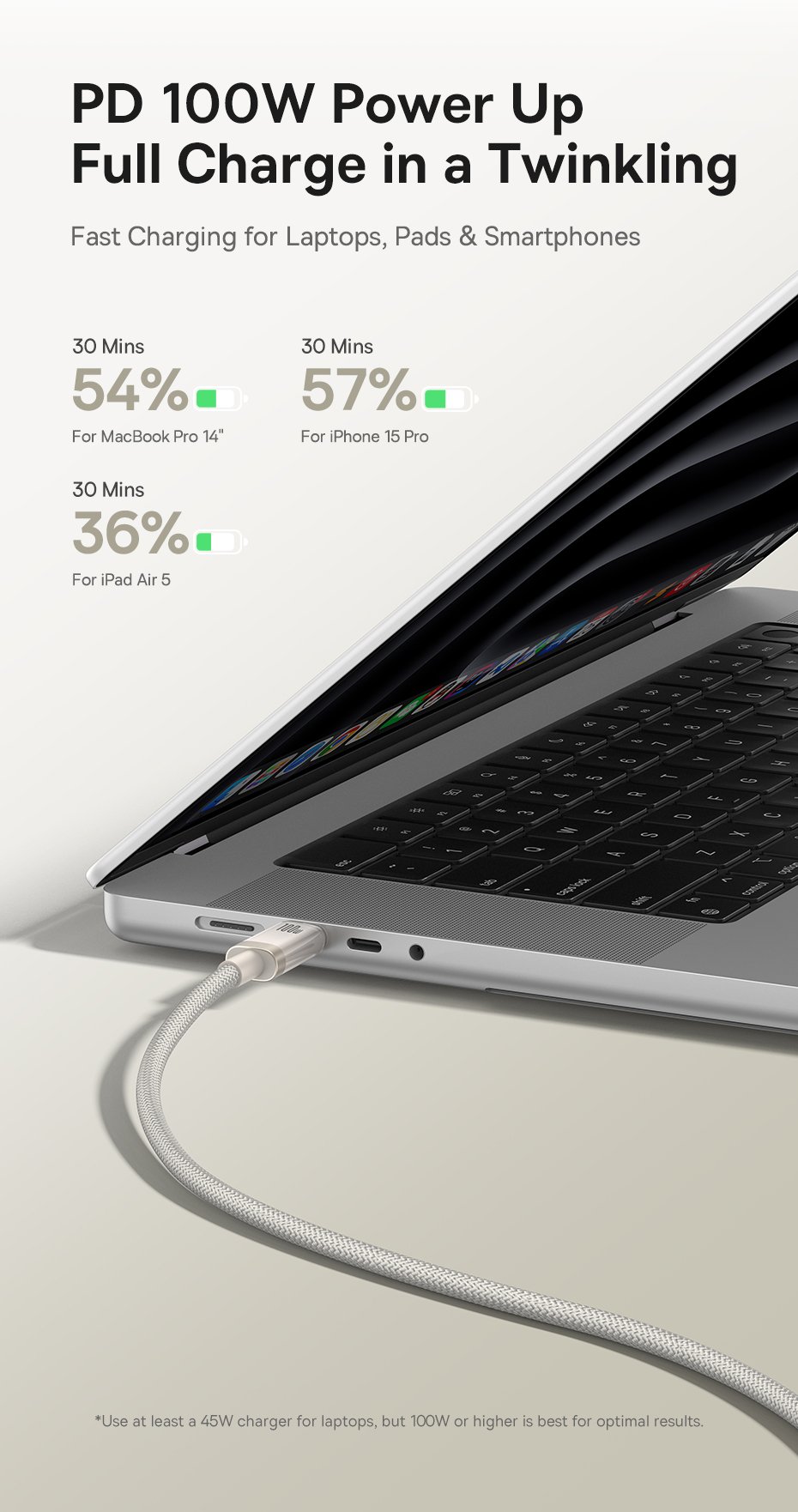 chube Cáp Sạc Nhanh 100W Baseus Titanium Alloy C to C