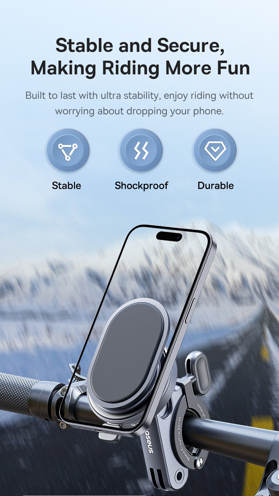 chube Đế Giữ Điện Thoại Xe Đạp Baseus PrimeTrip Series Stick-on
