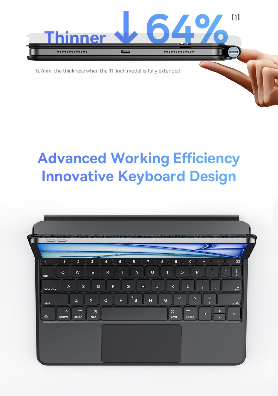 chube Bàn phím kèm bao da nam châm Baseus Brilliance Series 2 cho iPad