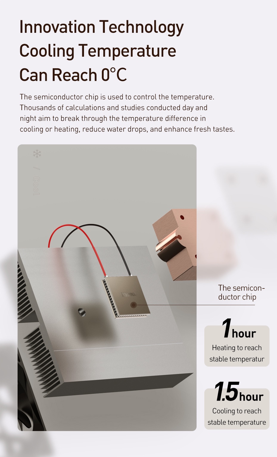 Tủ lạnh mini Baseus Zero Space 8L Hai Chế Độ Làm Nóng và Lạnh
