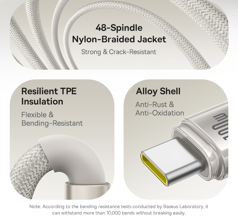 chube Cáp Sạc Nhanh 100W Baseus Titanium Alloy C to C