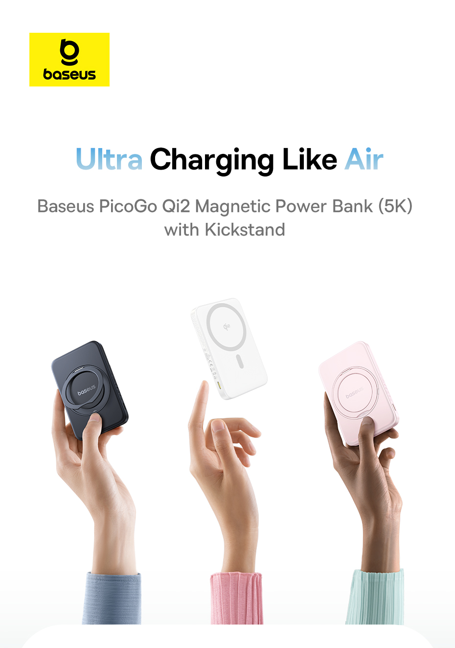 chube Pin dự phòng không dây OS-Baseus PicoGo Qi2 đế xoay 5000mAh