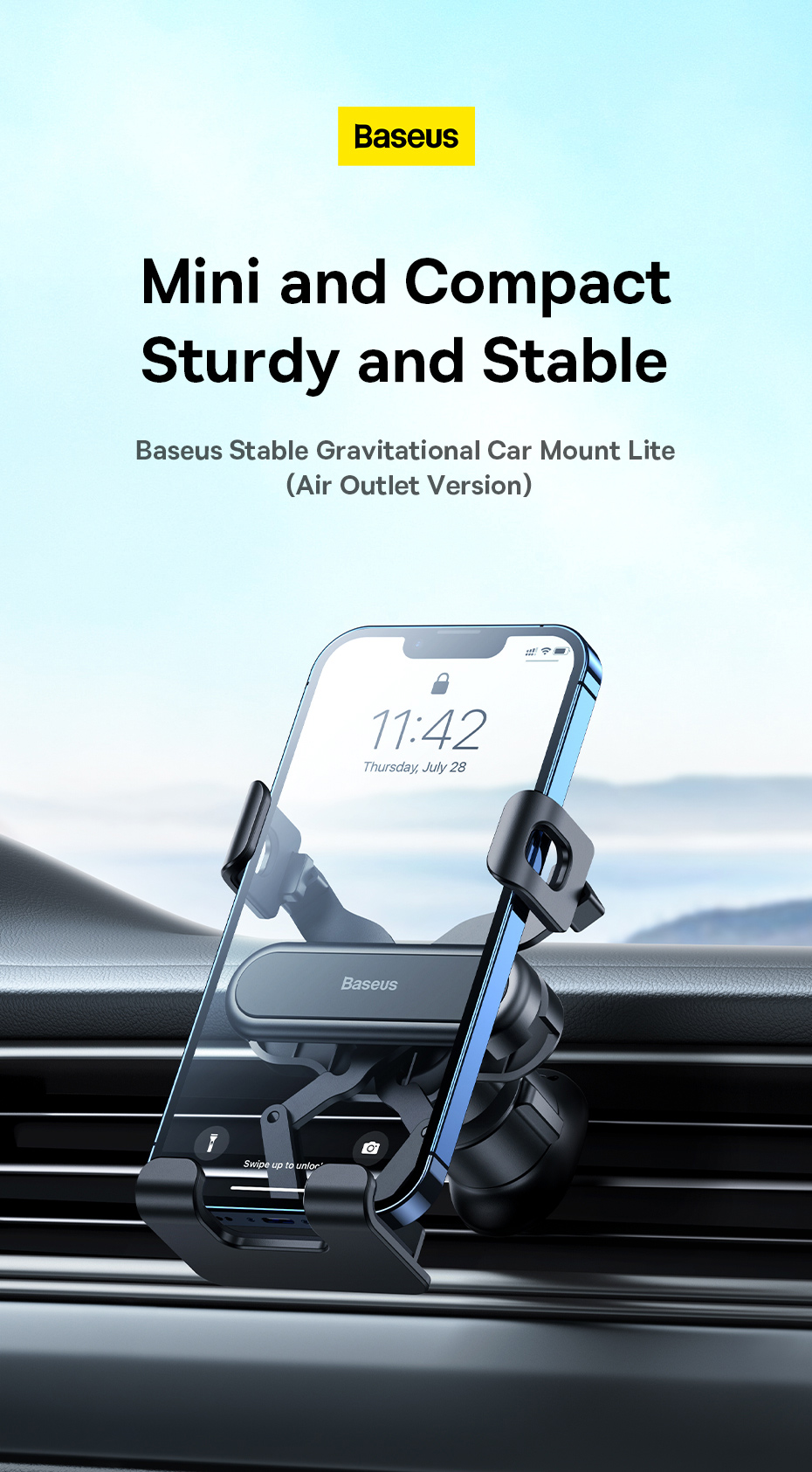chube Giá đỡ điện thoại trên ô tô Baseus Gravity Air Vent