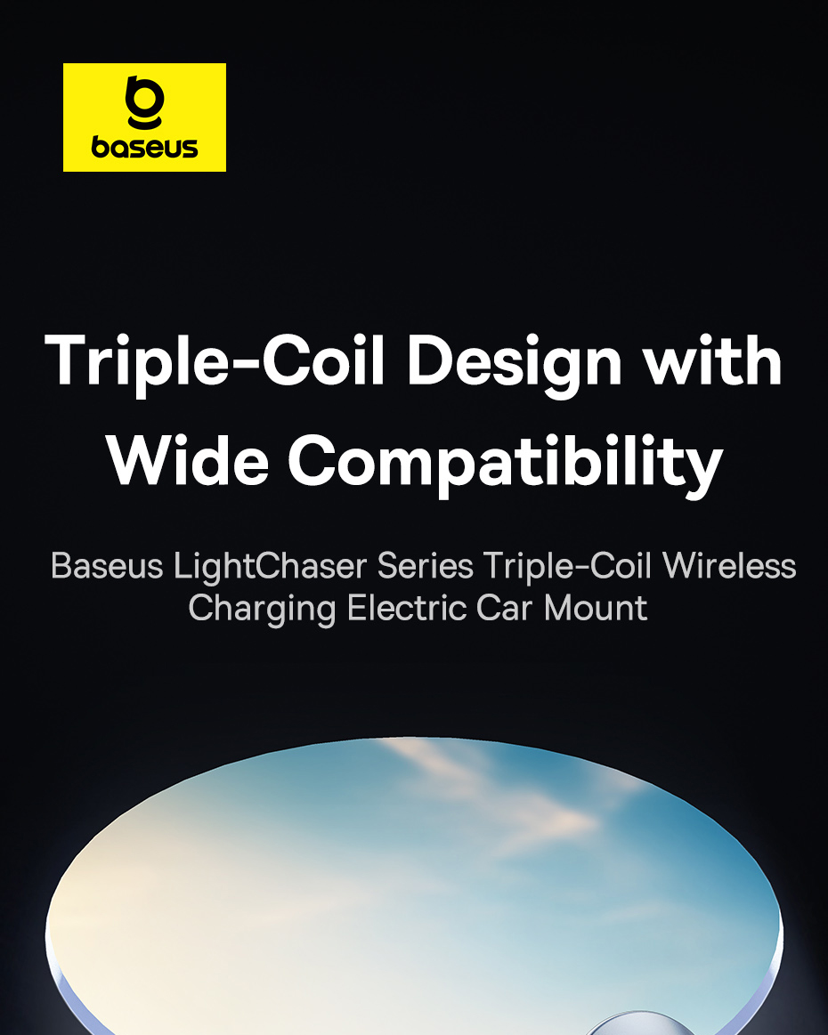 chube Giá đỡ sạc không dây 15W Baseus Lightchaser Series Triple-Coil