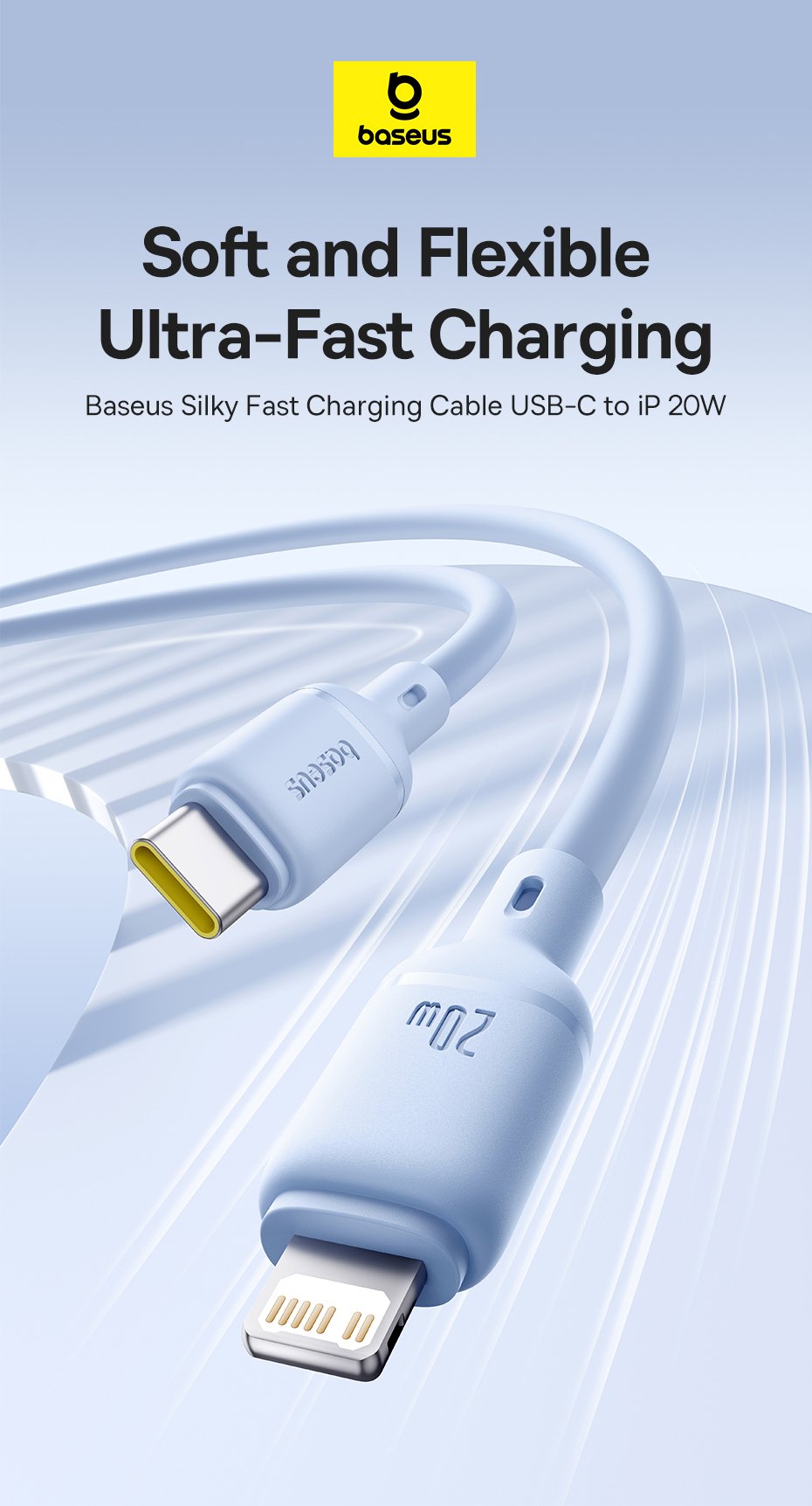 chube Cáp Sạc Nhanh Baseus Silky Series C to Lightning 20W (480Mbps)