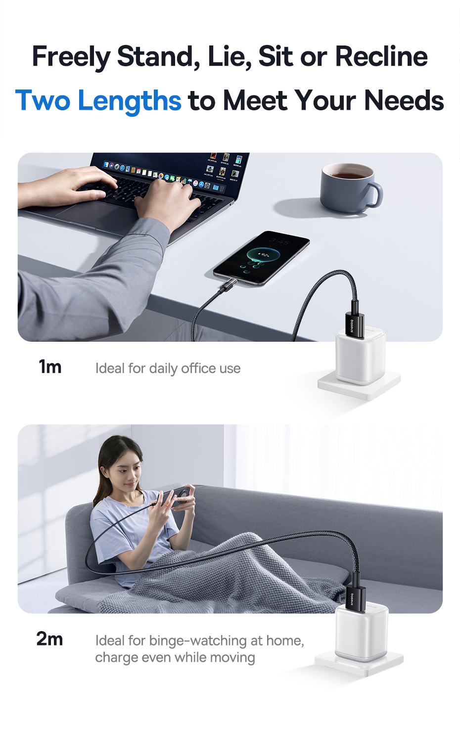 chube Cáp Sạc Nhanh USB to Type-C Baseus Display 2 100W