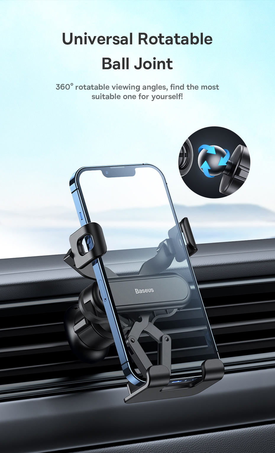 chube Giá đỡ điện thoại trên ô tô Baseus Gravity Air Vent