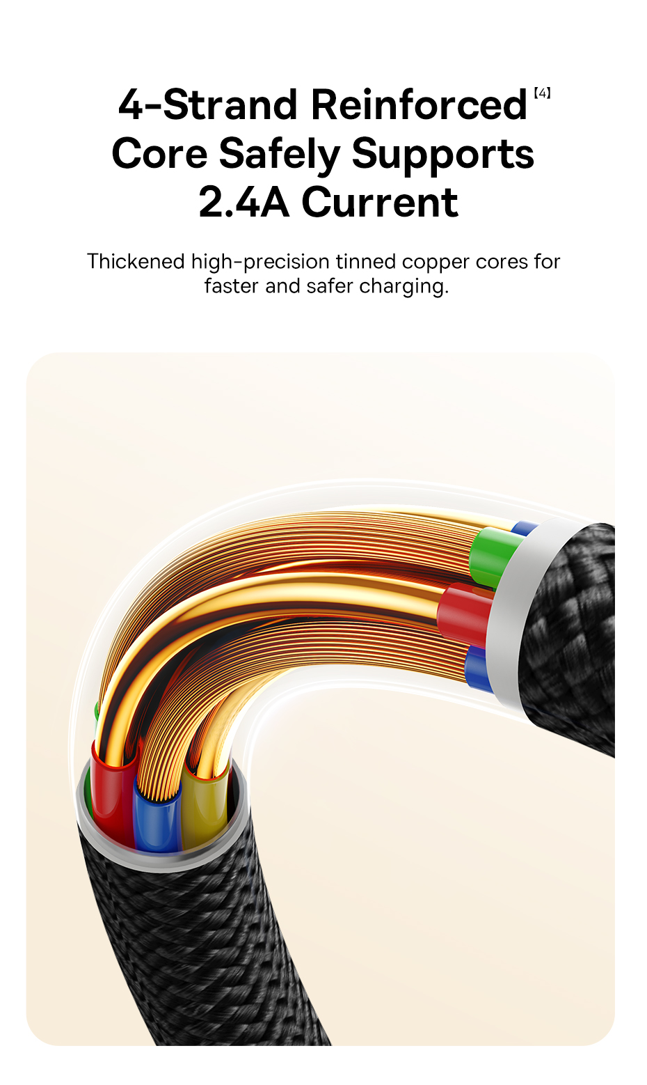 chube Cáp Sạc Nhanh Baseus Dura Series USB to Lightning 2.4A (480Mbps)