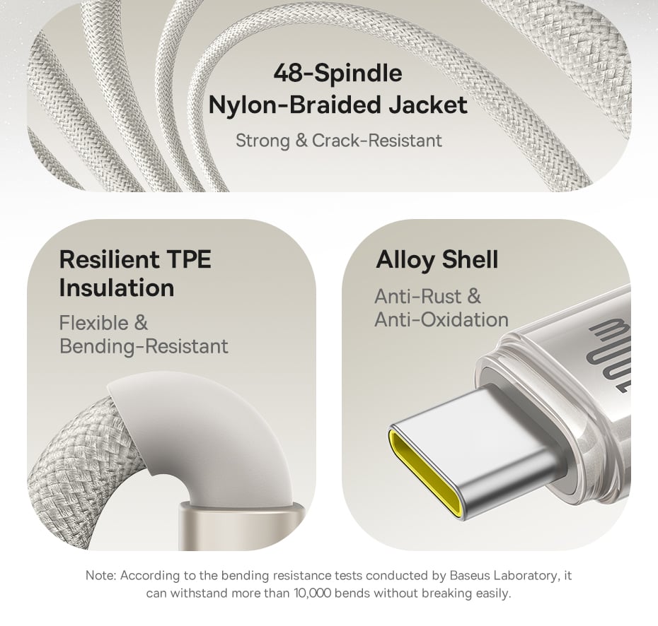 chube Cáp Sạc Nhanh USB to C Baseus Titanium Alloy 100W