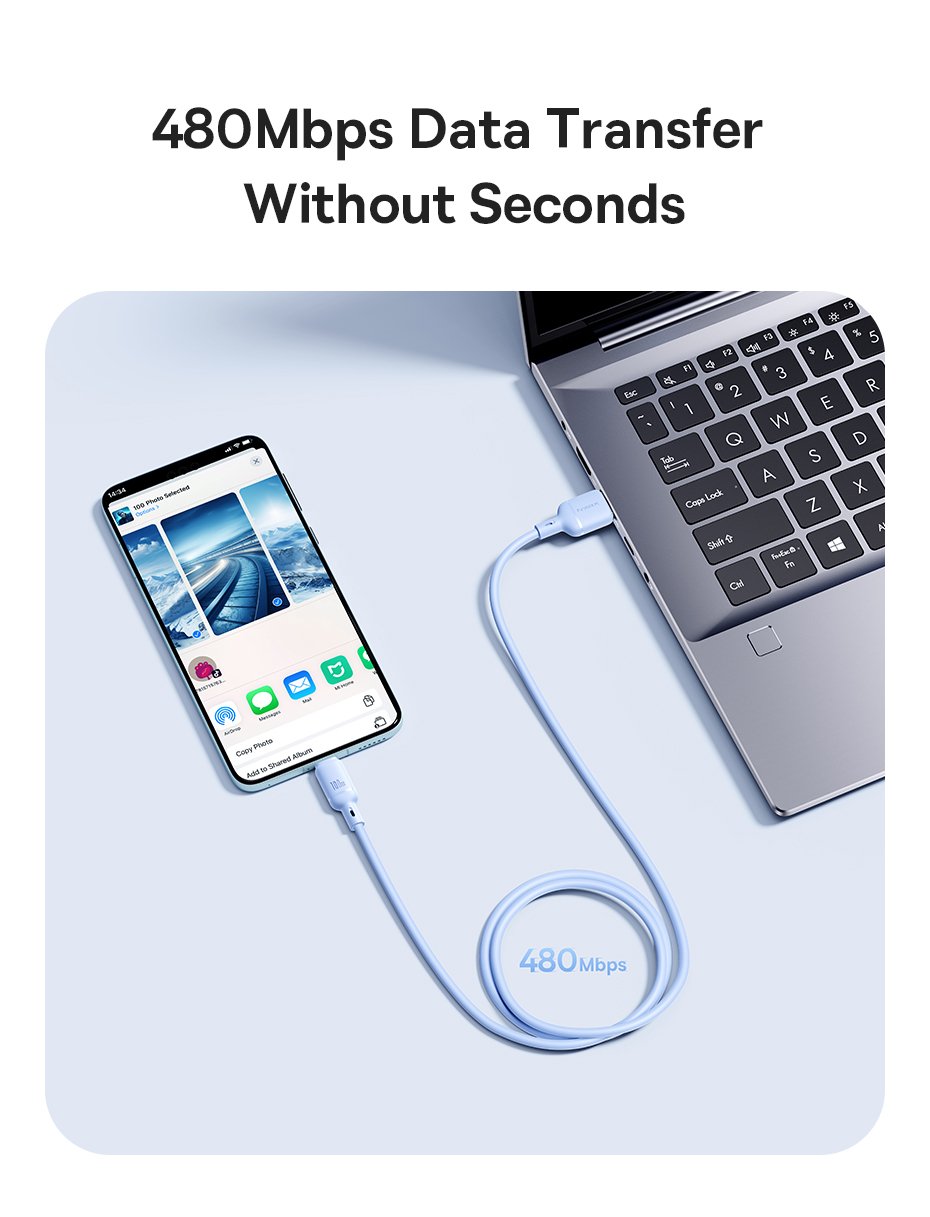 chube Cáp Sạc Nhanh Baseus Silky Series USB to Type-C 100W (480Mbps)