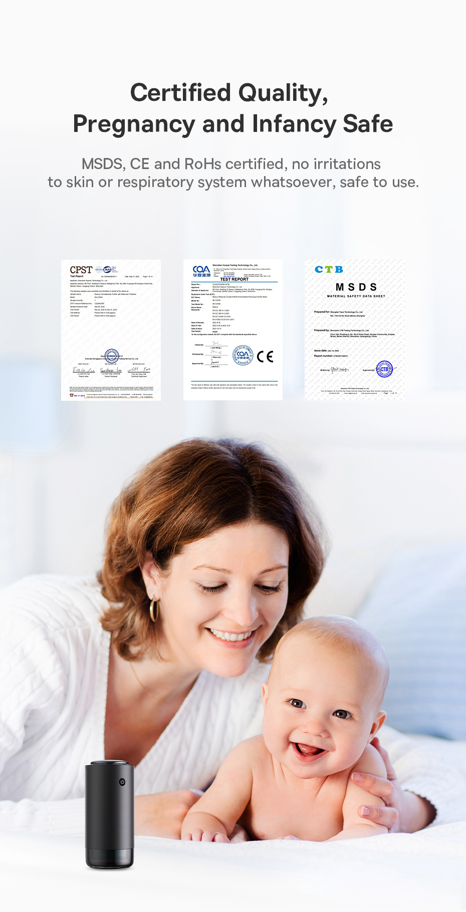 chube Máy lọc không khí ô tô Baseus Khử Formaldehyde, Probiotics