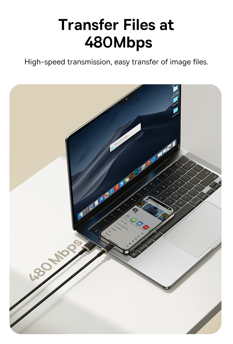 chube Cáp Sạc Nhanh Baseus Dura Series USB to Lightning 2.4A (480Mbps)