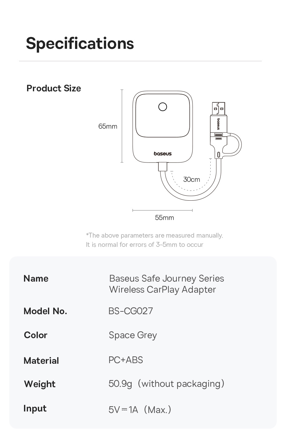 chube Carplay Không Dây dành cho xe hơi OS-Baseus SafeJourney
