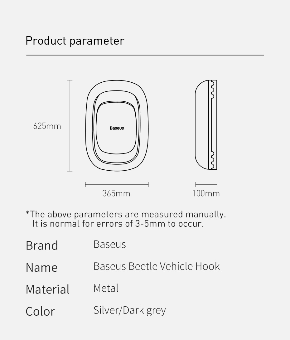 chube Miếng dán móc treo đa năng Baseus Beetle Vehicle Hook