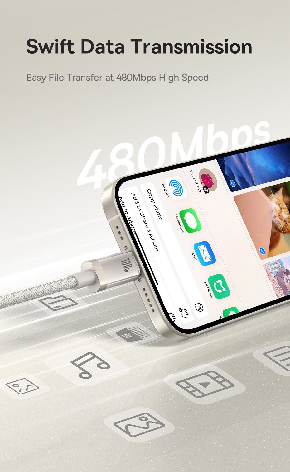 chube Cáp Sạc Nhanh 100W Baseus Titanium Alloy C to C