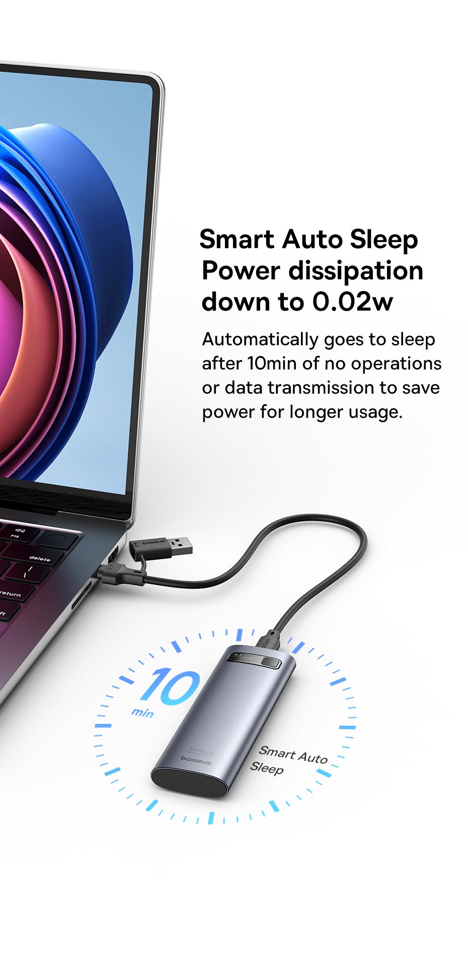 chube Box ổ cứng SSD M.2 + SATA Baseus FlyJoy Type-C 3.2 Gen2 (Phiên bản mới)