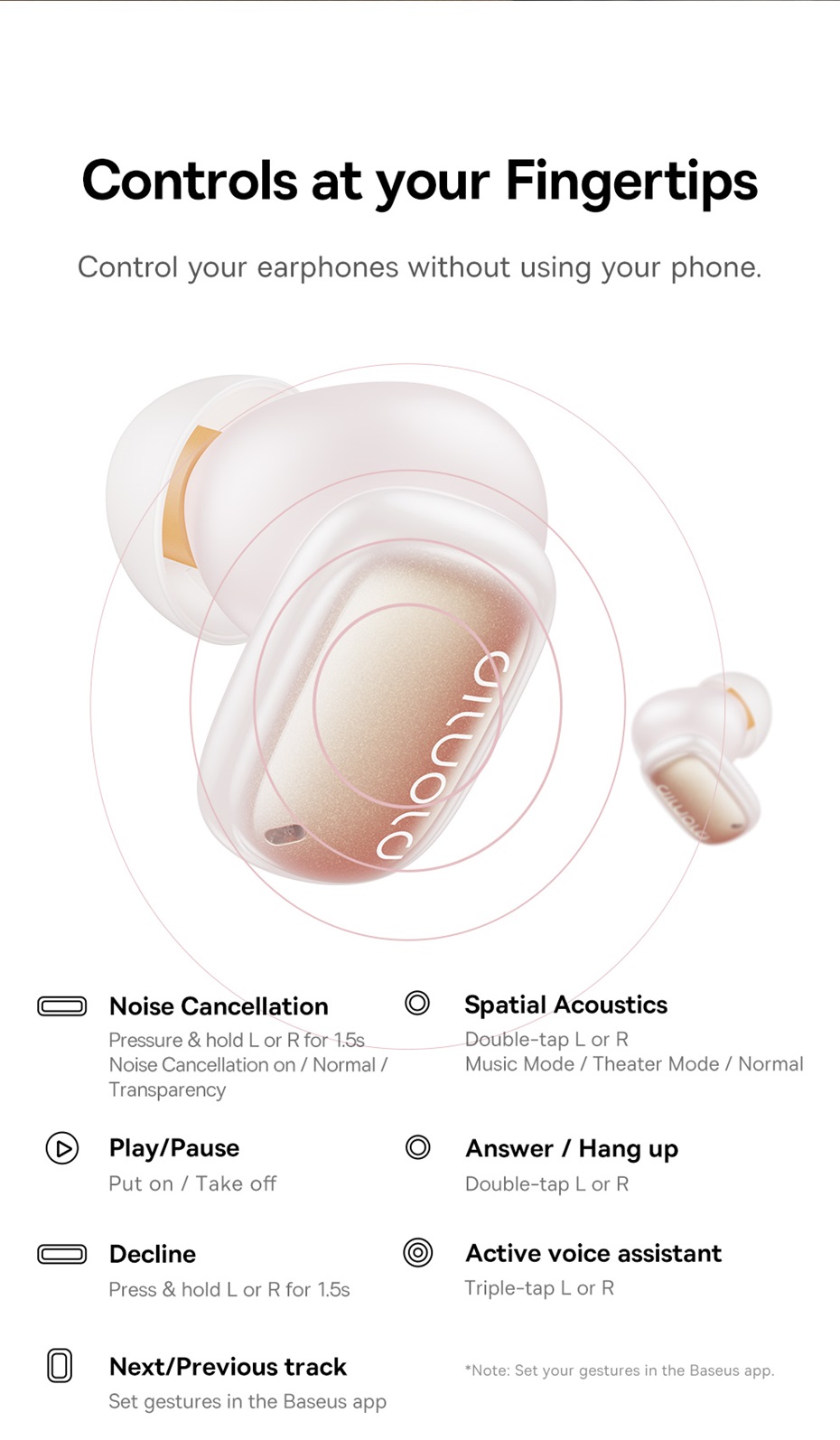 chube Tai nghe Bluetooth TWS Baseus AirNora 3