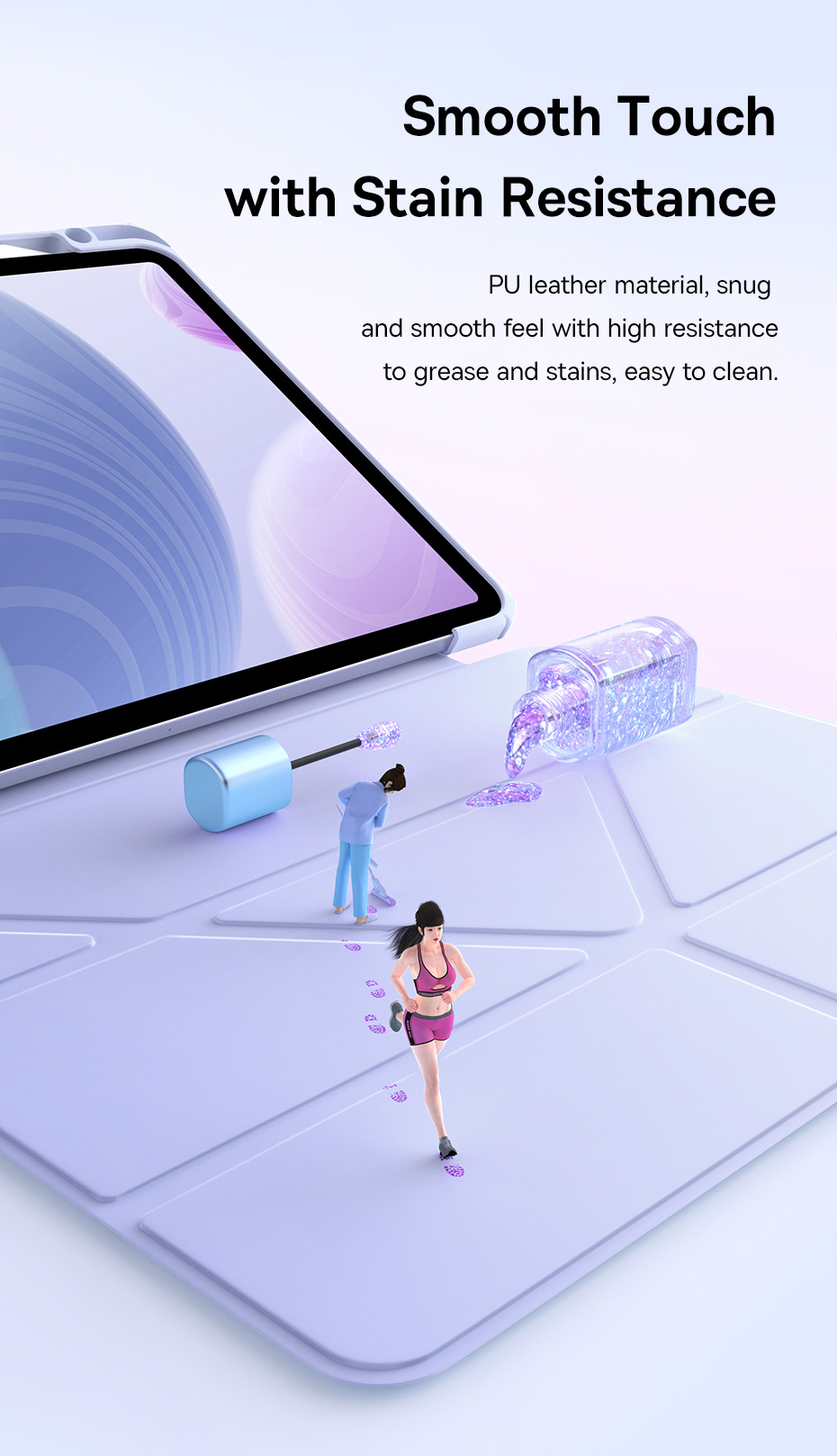 Chi tiết góc dựng để làm việc của bao da iPad Pro chube.vn