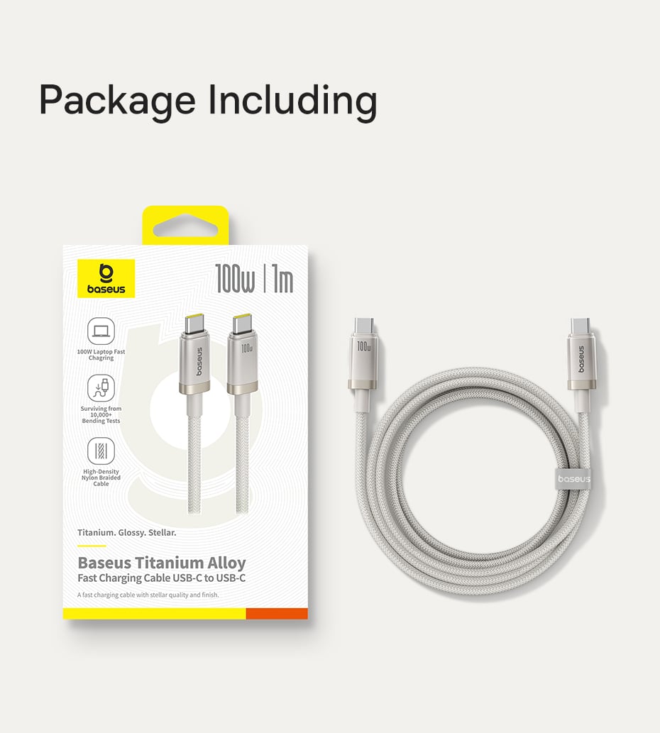 chube Cáp Sạc Nhanh 100W Baseus Titanium Alloy C to C