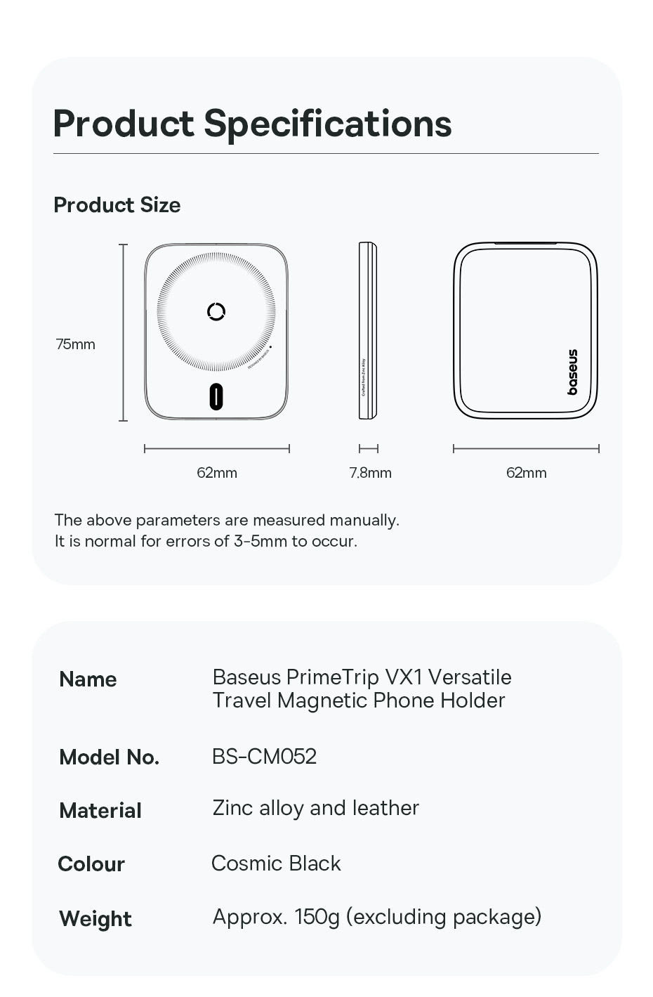 chube Giá đỡ điện thoại từ tính Baseus PrimeTrip VX1 gắn taplo
