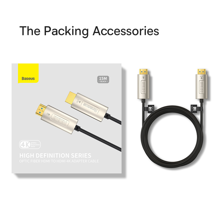chube Cáp HDMI to HDMI sợi quang chuyên dụng Baseus High Definition Series Optic Fiber 4K/60Hz
