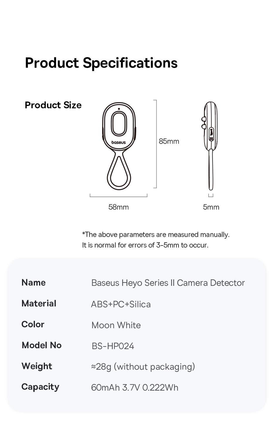 chube Máy Dò Hồng Ngoại Phát Hiện Camera Baseus Heyo II