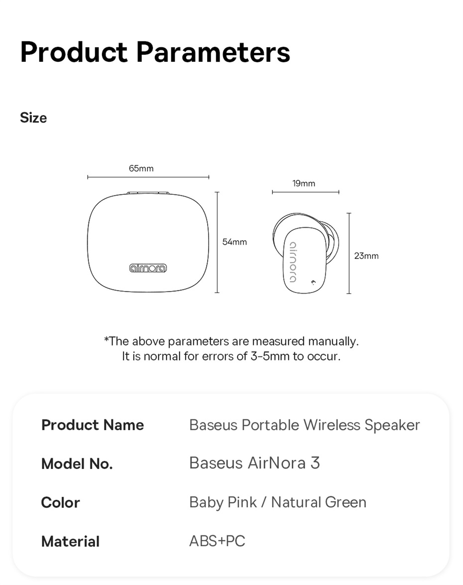 chube Tai nghe Bluetooth TWS Baseus AirNora 3