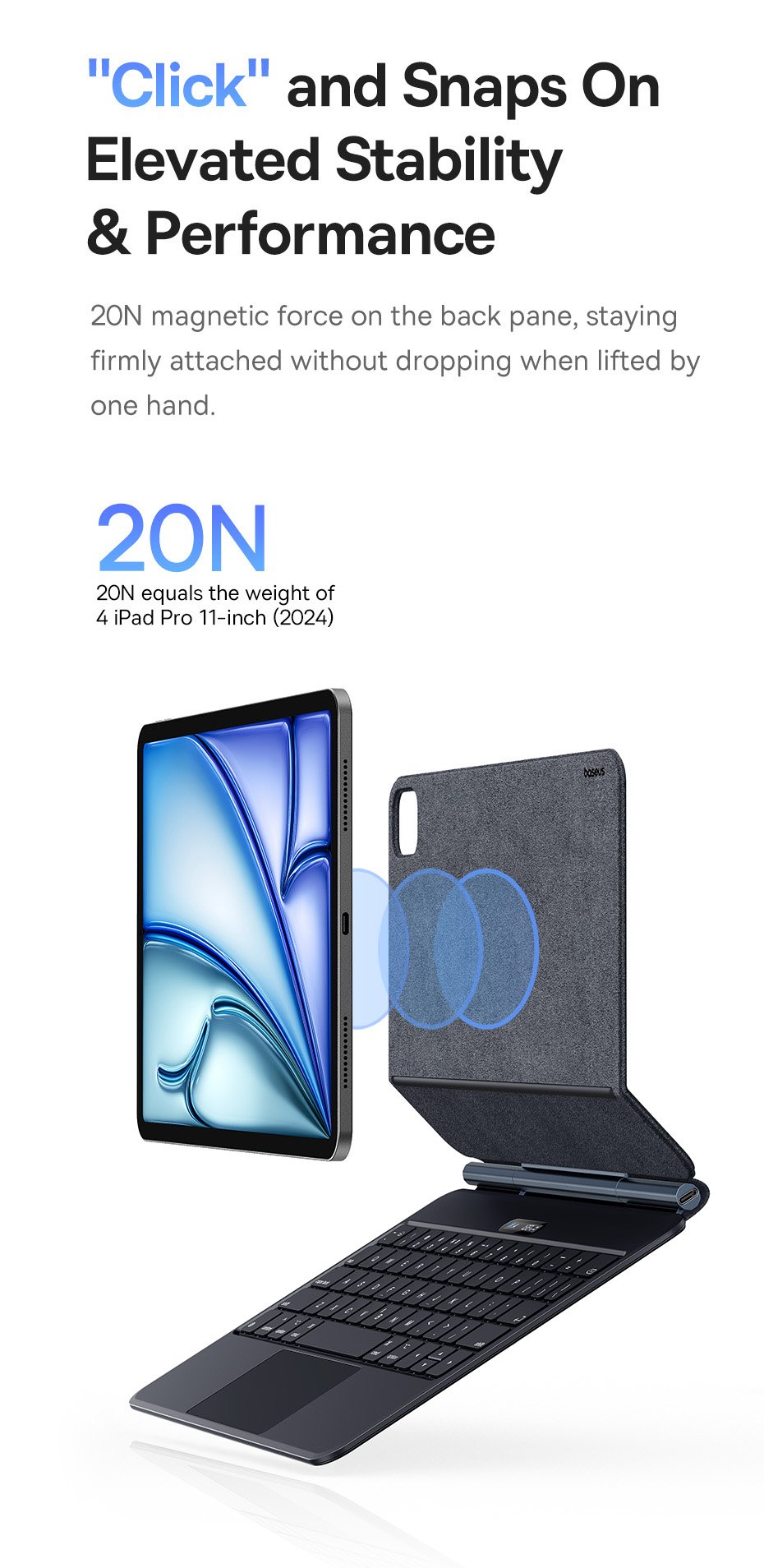 chube Bàn phím kèm bao da nam châm Baseus Brilliance Series 2 cho iPad