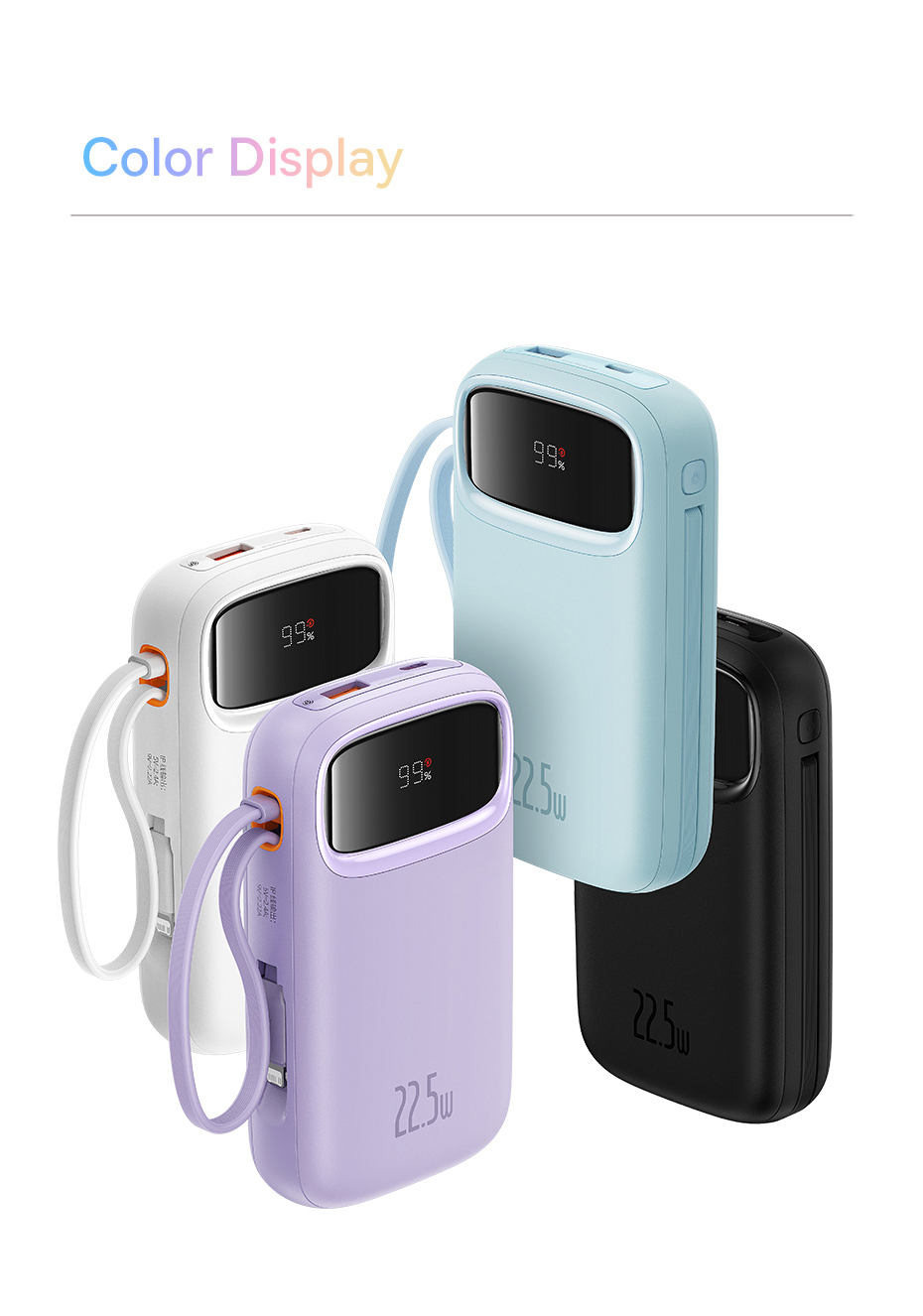 chube Pin Sạc Dự Phòng OS-Baseus Qpow2 kèm 2 cáp 30w 20.000mAh