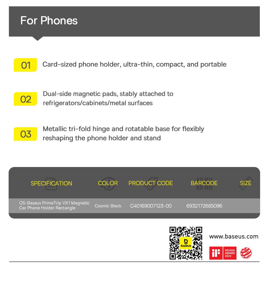 chube Giá đỡ điện thoại từ tính Baseus PrimeTrip VX1 gắn taplo