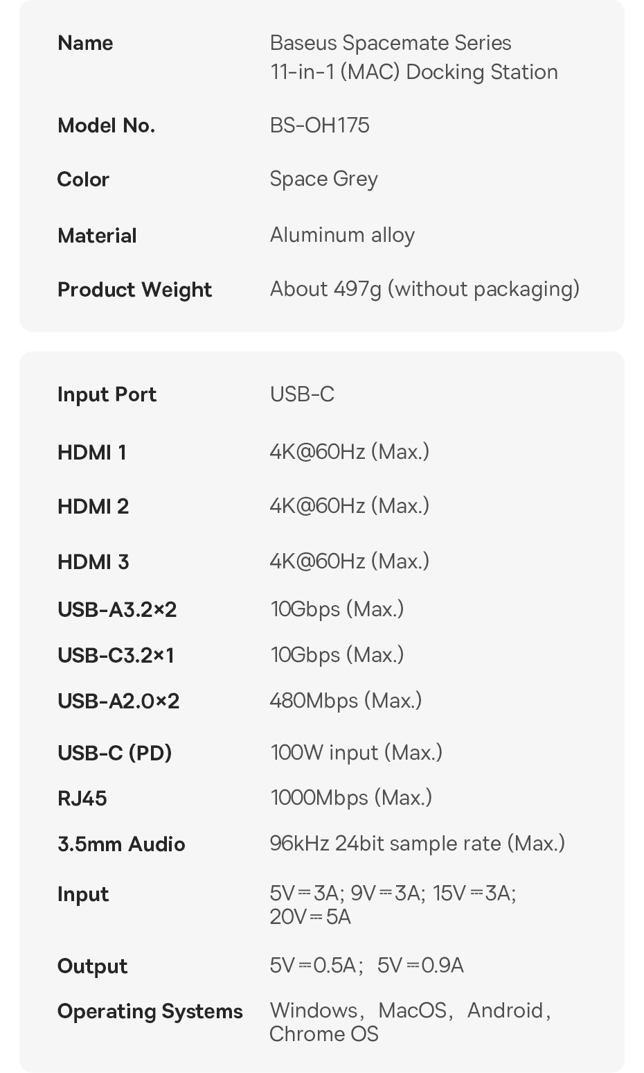 chube Dock chuyển đổi Baseus Spacemate Series 11-in-1 (MAC)