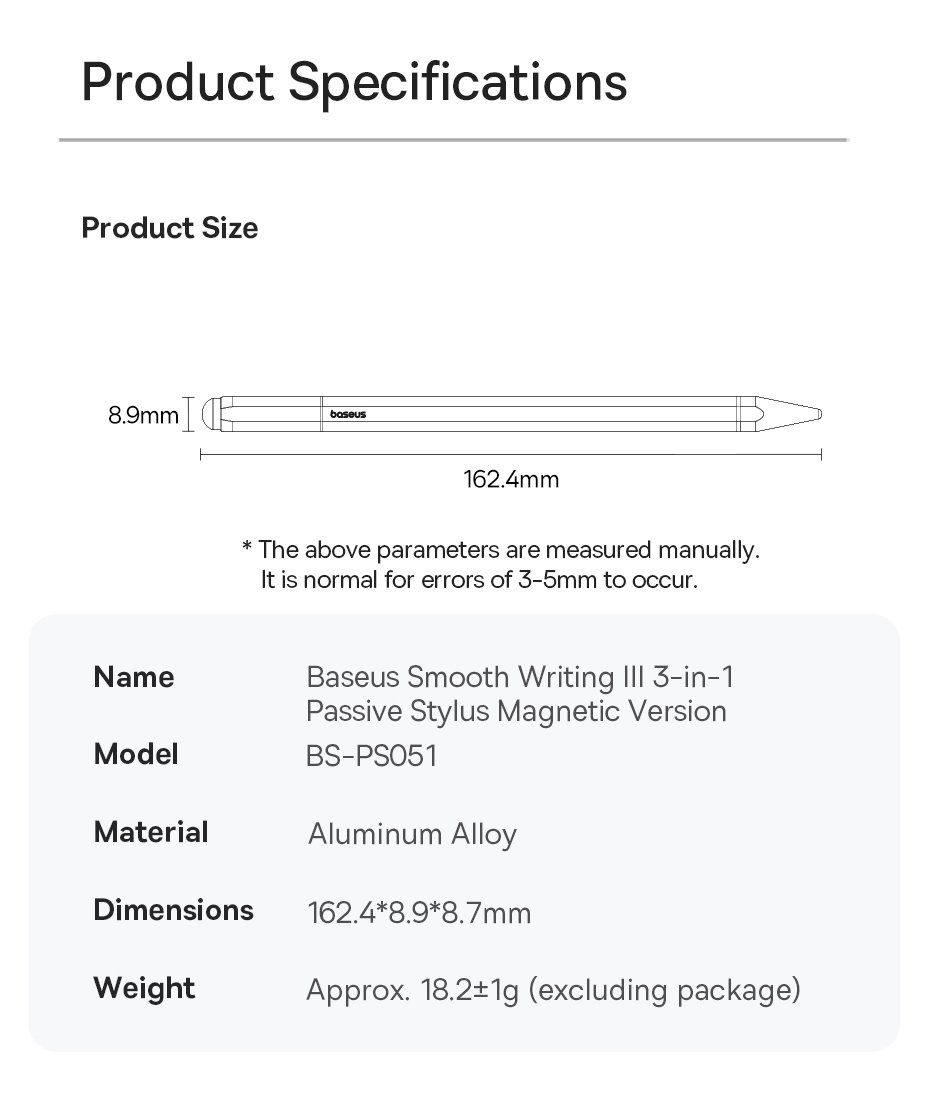 chube Bút cảm ứng thụ động Baseus Smooth Writing III 3 in 1