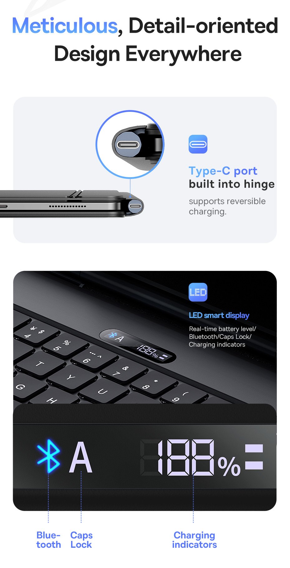 chube Bàn phím kèm bao da nam châm Baseus Brilliance Series 2 cho iPad