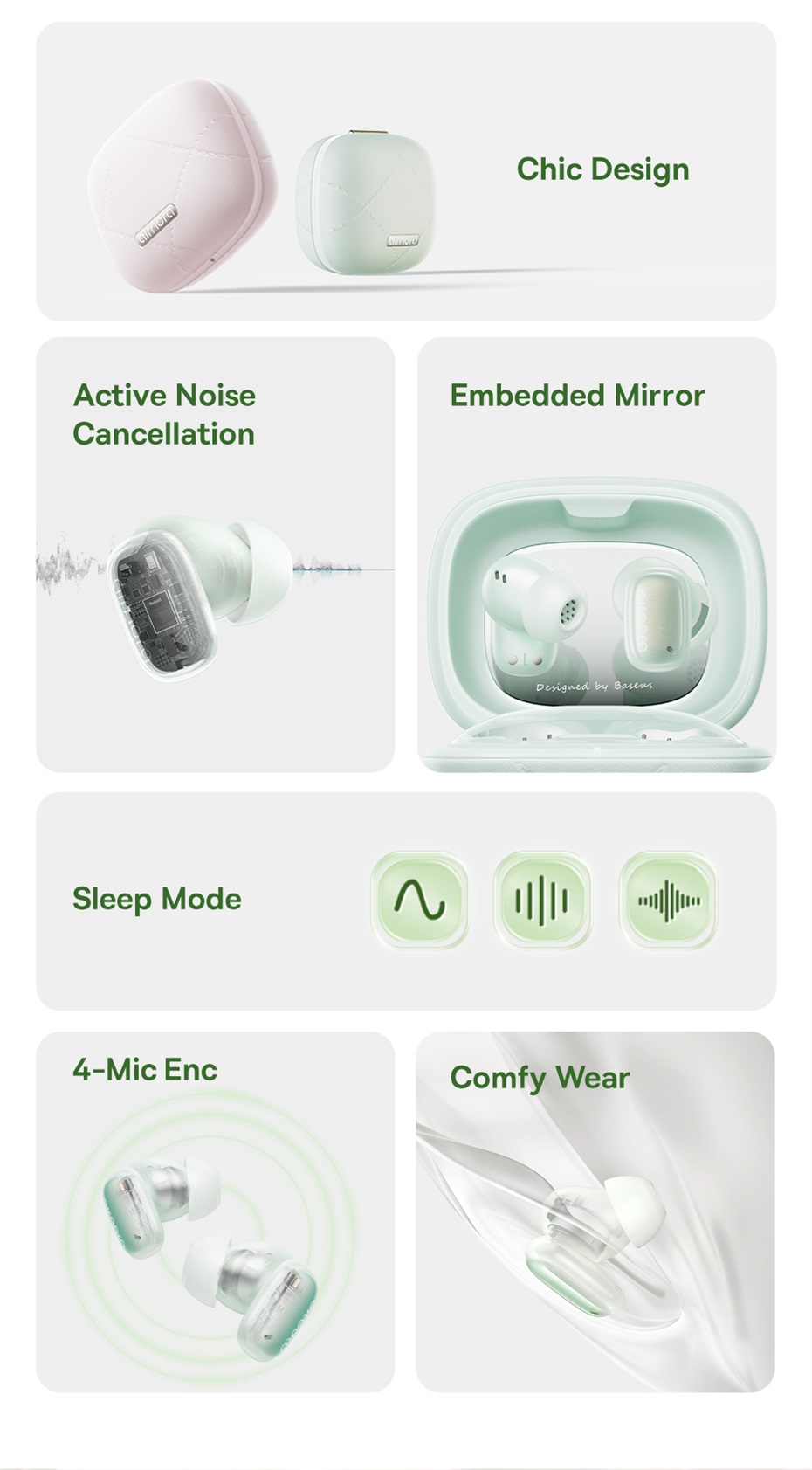 chube Tai nghe Bluetooth TWS Baseus AirNora 3