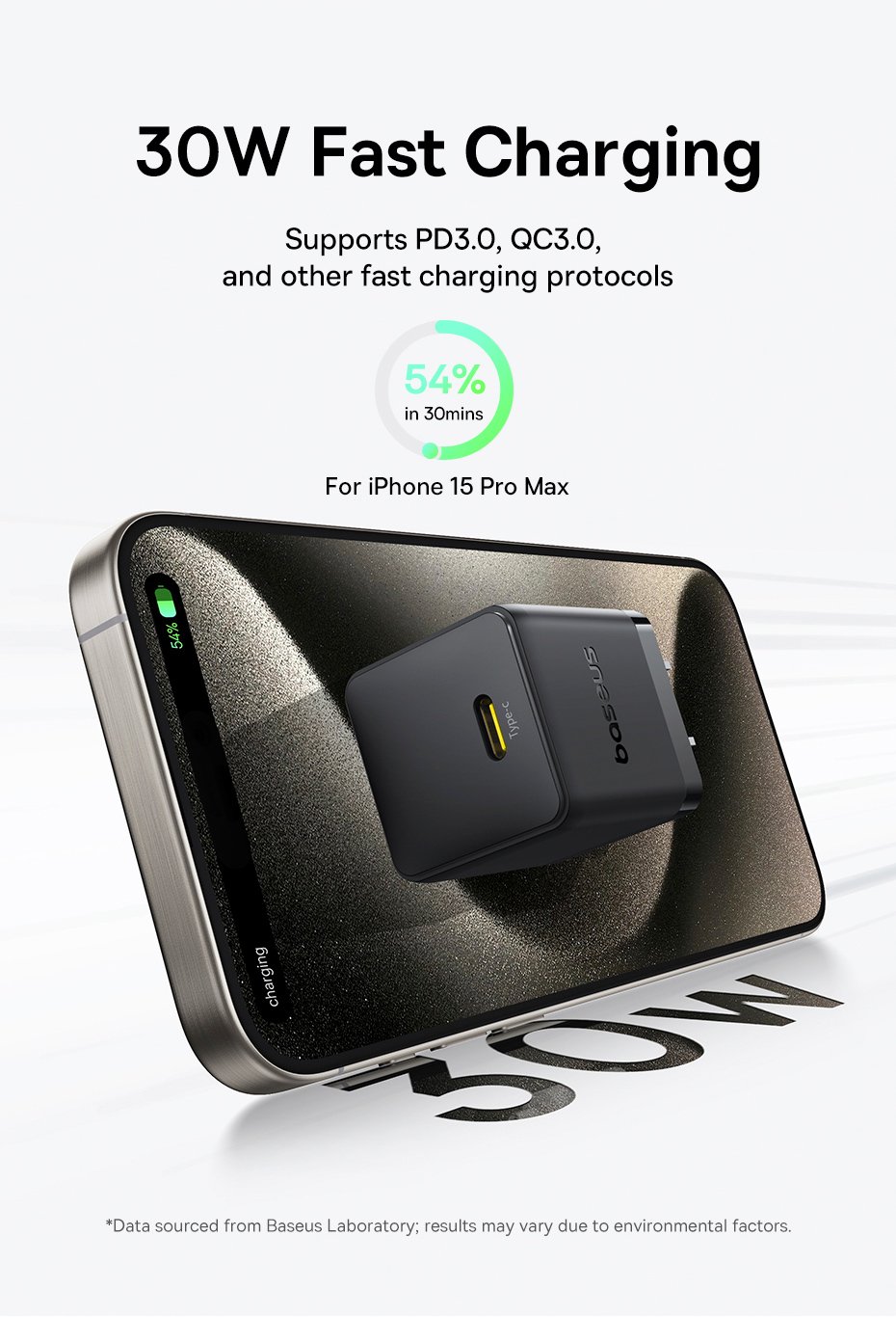 chube Combo Củ Sạc Nhanh Baseus Palm 1C 30W