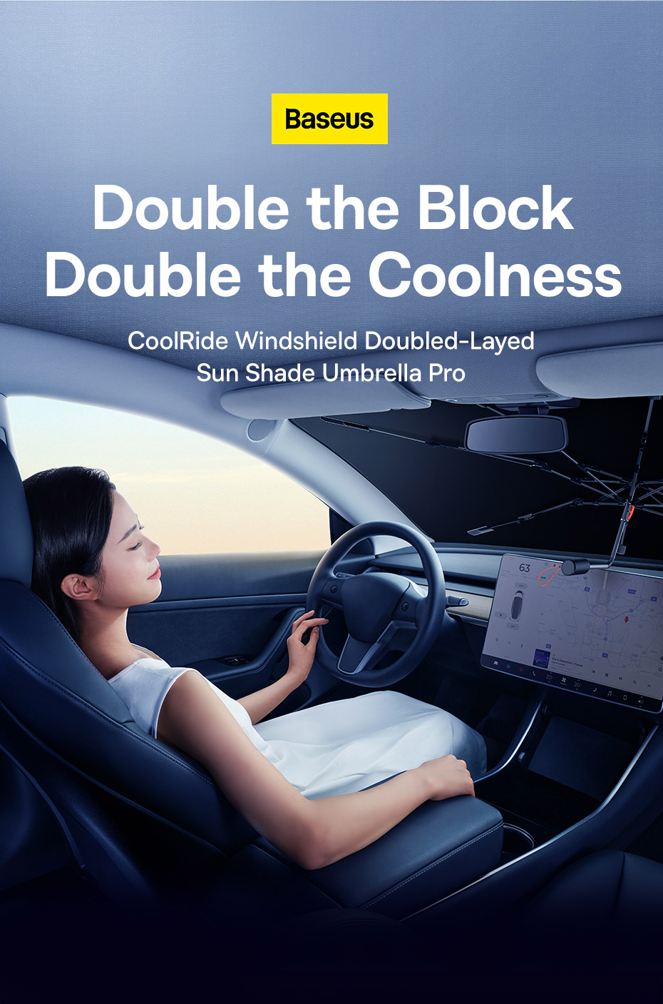 chube Dù 2 lớp che nắng kính chắn gió Baseus CoolRide Pro